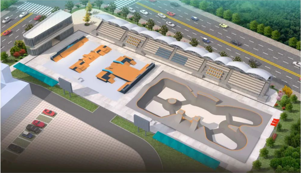 亞運滑板公園碗池、街式兩部分效果圖介紹